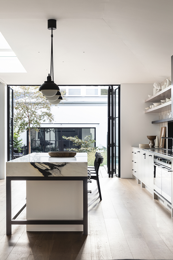 Crittall style windows and doors take center stage in this Victorian Annandale house renovation bringing a touch of industrial chic into home life.